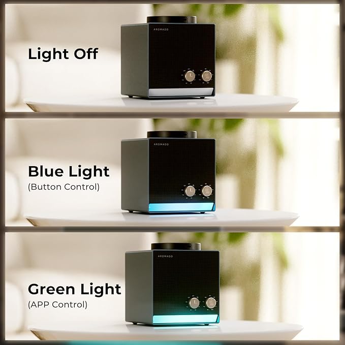 Smart Aroma Scent Waterless Essential Oil Diffuser, Cold Air Tech Scent Air Machine for 1500 Sq Ft,200ml Hotel Collection Diffuser for Home & Office (Black Titanium, Single Scent) - Bloomnest