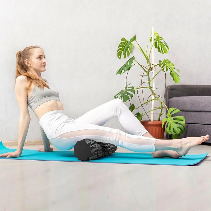 Foam Roller for Physical Therapy, Back Pain, Muscle Massage and Deep Tissue, Soft Exercise Roller Foam for Pilates, Yoga, Gym, Home Workouts and Travel, 18"*6" Black
