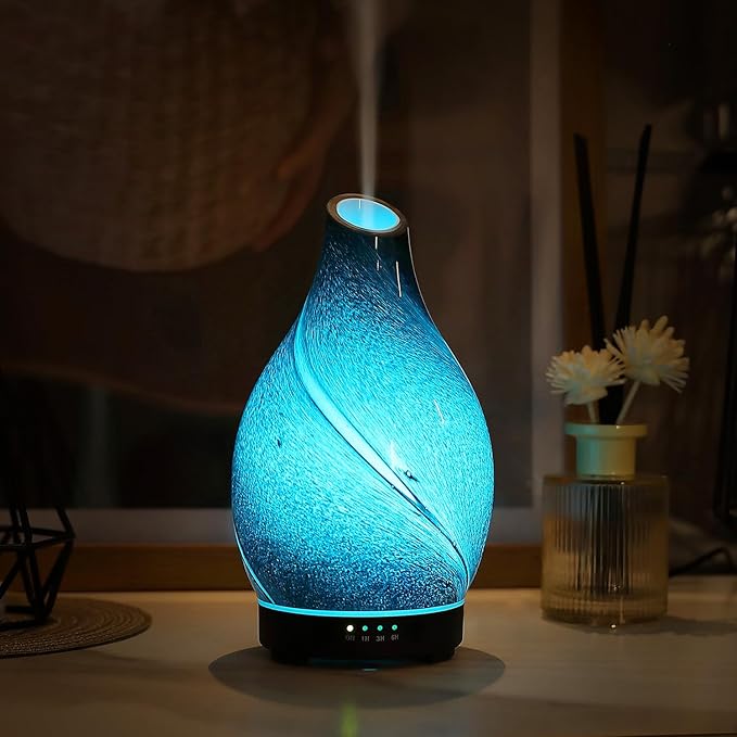 Star River Aromatherapy Diffuser - 160ml Ultrasonic Essential Oil Diffuser with 7-Color LED Night Light, Cool Mist Humidifier, Intermittent Mode & Auto Shut-Off for Home, Gift - Bloomnest