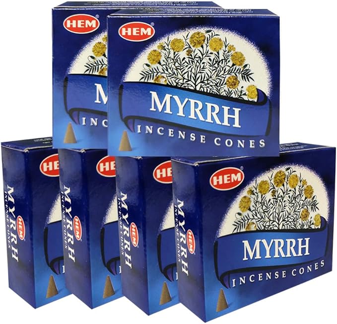 TRUMIRI Incense Cone Holder Bundle with Hem Incense Cones - Pack of 6 (Approx 60 Cones) TRUMIRI