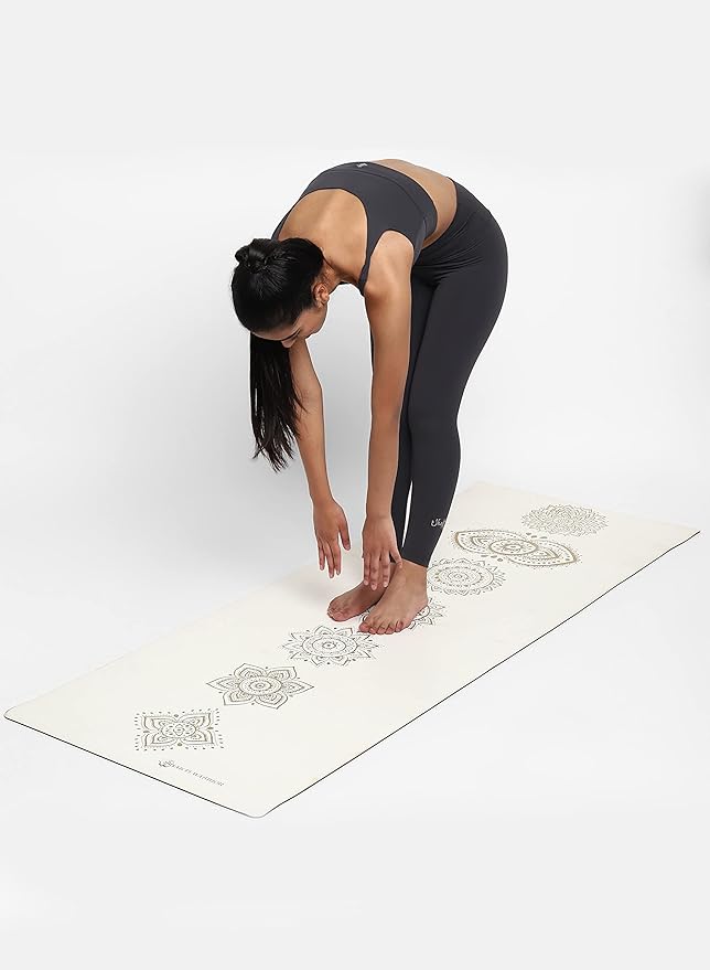 Shakti Warrior Shanti PU Yoga mat - Artist Designed, Premium eco friendly mats, Non Slip, Non Toxic, Great for Regular & Hot Yoga, Pilates and Work out (72 inch x 28 inch x 5mm Thick)k out (72 inch x 28 inch x 5mm Thick) - Bloomnest