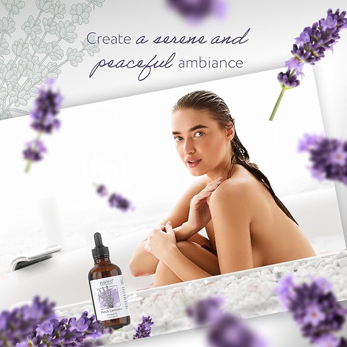HBNO California Bottled Dutch Lavender Essential Oil 4 fl oz (120ml) - Natural Lavender Oil for Skin, Perfect for Cleaning, Aromatherapy, DIY & Diffuser - Bloomnest