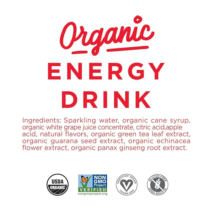 GURU Original Organic Energy Drinks, Clean Energy Drink with Plant Based Natural Caffeine from Green Tea, Gluten Free and Vegan, 140MG Caffeine, Healthy Drinks, 12oz (Pack of 24) - Bloomnest