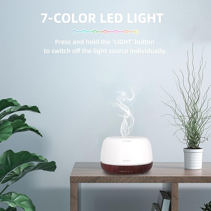 300ML Essential Oil Diffuser,Aromatherapy Diffuser with Remote Control, 7-Color LED Light and 4 Timers,Quiet Auto-Off for Bedroom, Home,Office - Bloomnest