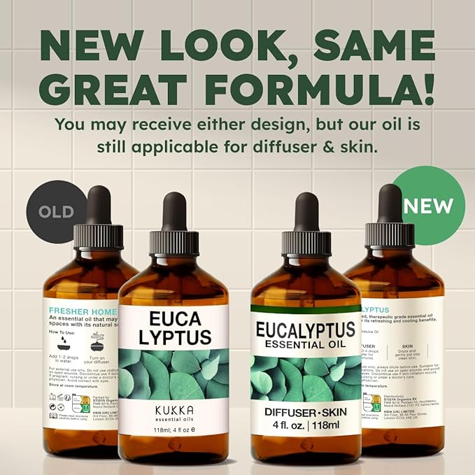KUKKA Eucalyptus Essential Oils - 4 Fl Oz - for Hair, Skin, Diffuser, Aromatherapy & DIY Soap Making Scent - Bloomnest