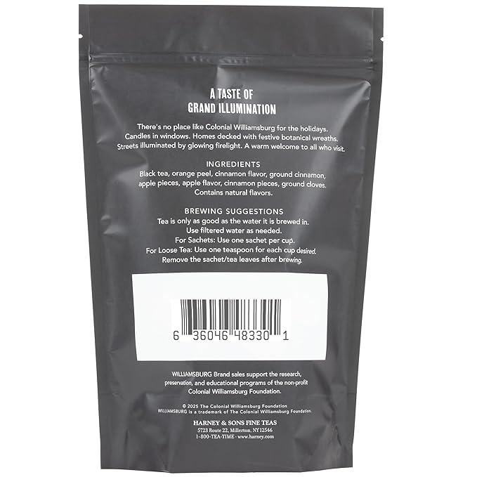 Harney & Sons Holiday Heritage Colonial Williamsburg Blend | Black Tea with Warm Apple, Cinnamon, and Orange Peel, 16 oz loose tea - Bloomnest