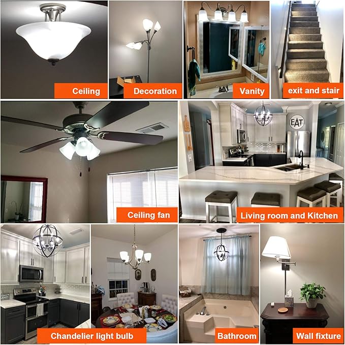 LiteHistory Dimmable e12 led Bulb g16.5 led Light Bulbs g16 Candelabra Bulbs 4W=40W Edison Bulb Daylight 5000K 400lm ac120v g50 Globe Light Bulbs for Chandelier,Vanity,Ceiling Fan Light Bulbs 6Pack - Bloomnest