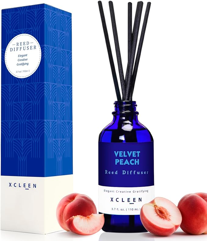 Reed Diffuser Set, Velvet Peach Scent Fragrance Oil Diffuser, Reed Diffusers for Home, Bathroom Air Fresheners & Decor - Bloomnest