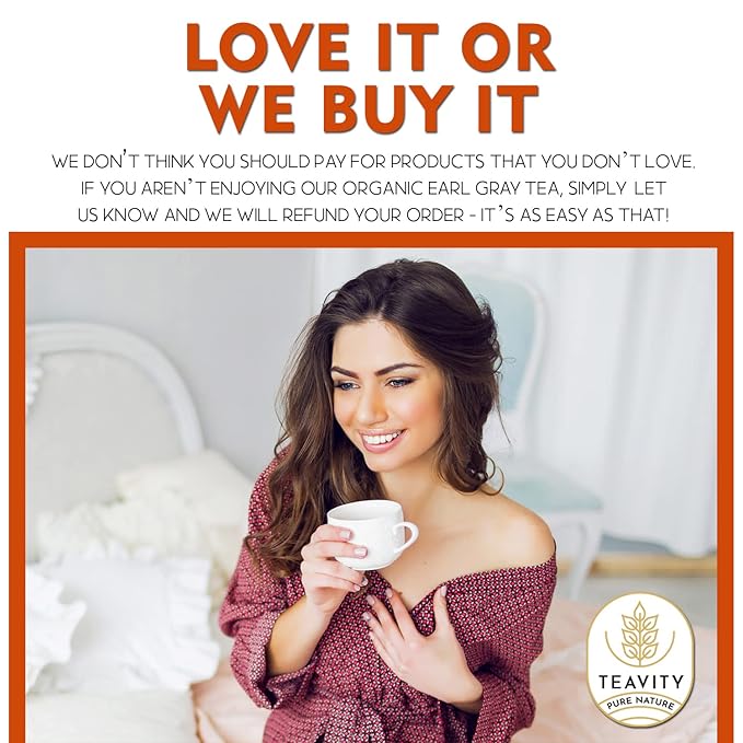 Organic Earl Grey Tea Pods for Keurig - Caffeinated Unsweet Black Tea for K Cup Brewing by Teavity (24 Tea Pods) - Bloomnest