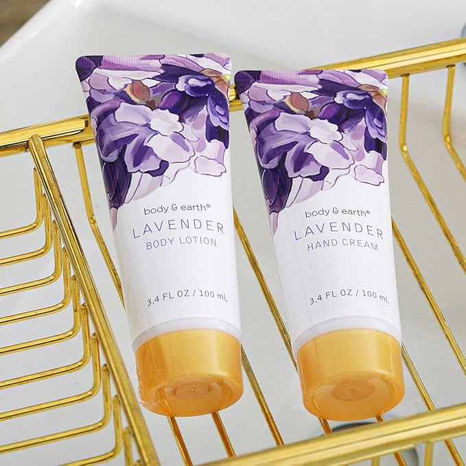 BODY & EARTH 11 Pcs Lavend Scent Spa Gift Baskets Luxurious Gifts for Women Gift for Her Valentines Day Gifts for Women Bath and Body Gift Sets Presents for Her - Bloomnest