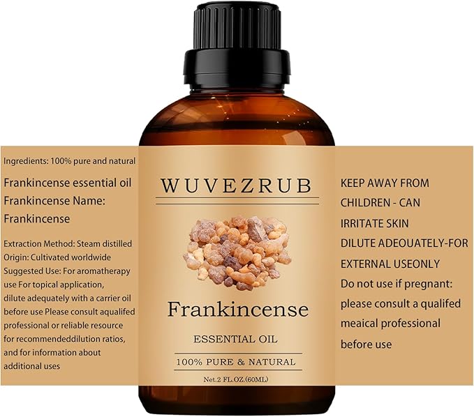 Frankincense Essential Oils 60ML, 100% Pure and Natural Essential Oil for Aromatherapy Diffuser - 2 Fl Oz/Frankincense