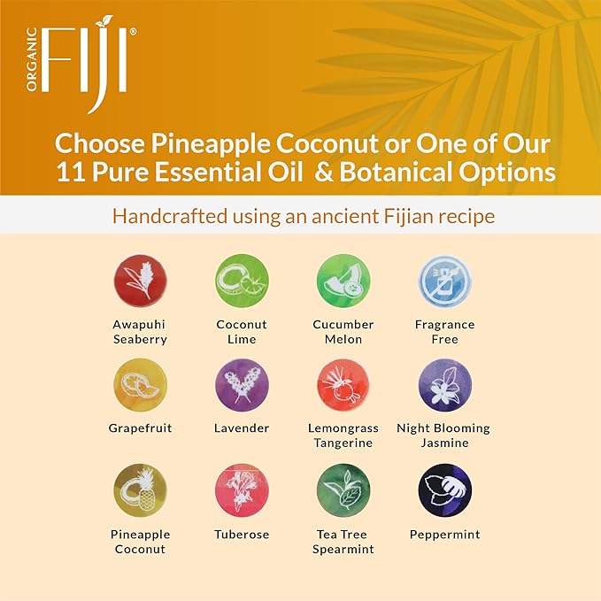 Coco Fiji Soap Bar for Face and Body Infused With Organic Coconut Oil, Pineapple Coconut, Essential Oil, Natural Soap for Moisturizing & Pore Purifying Skin, 7 oz,Pack of 12 - Bloomnest