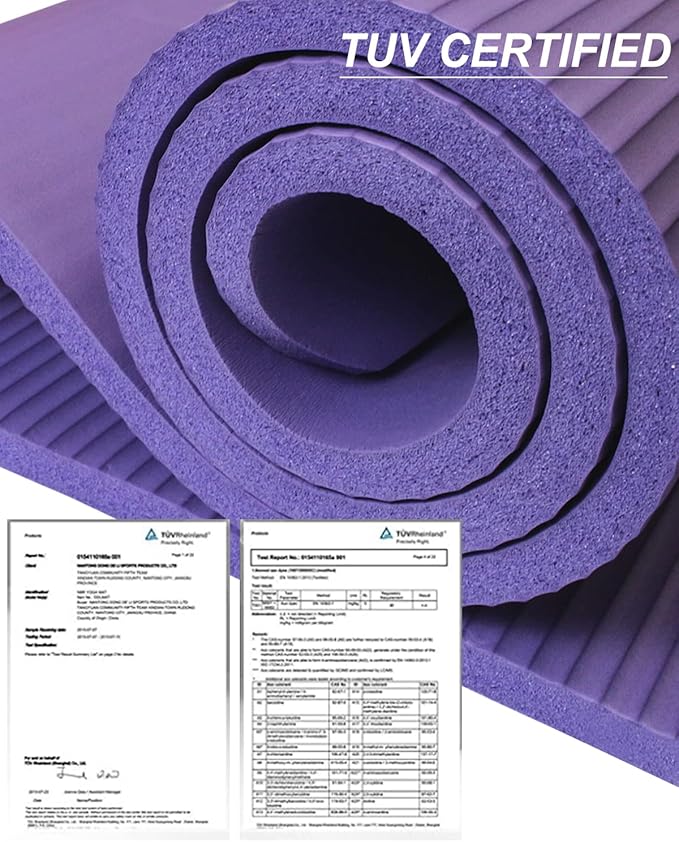 Yoga Mat Thick Wide Yoga Mats for Women Men Large Exercise Mat 78"x35" 1/2 Inch Workout Mat for Home Gym, with Carrying Yoga Bag - Bloomnest