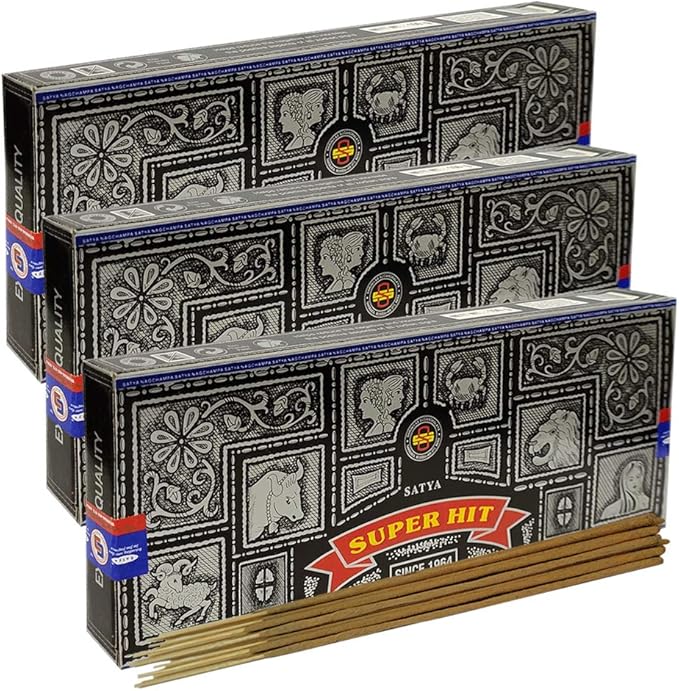 Super Hit Incense Sticks 100g and Holder Bundle - Pack of 3 (Approx 300 Sticks) - Bloomnest