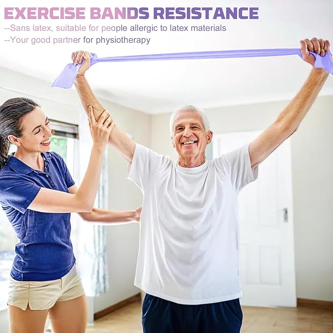 5 Pcs Resistance Bands, Professional Exercise Bands Elastic Stretch Bands for Fitness Yoga Pilates Stretching Strength Training, Workout Bands for Women and Men Home Gym - Bloomnest
