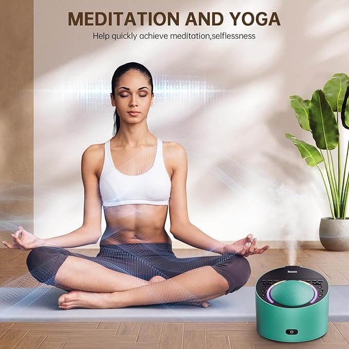 Sound Machine & Aroma Diffuser Pro 4-in-1 Sleep System, Premium Metal Shell with Schumann Resonance &Night Light, White Noise &50+ Natural Sounds -for Sleep, Focus, Relaxation -Adults Kids Baby - Bloomnest