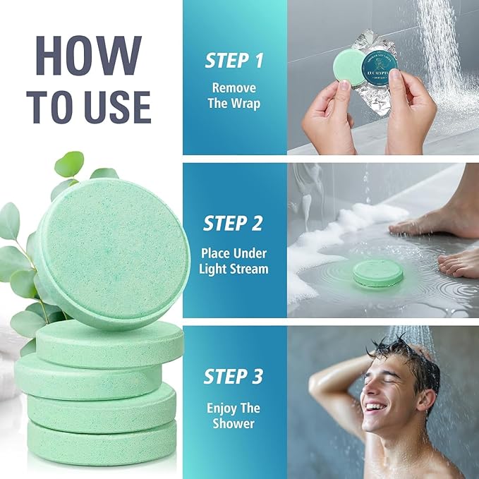 Shower Steamers Aromatherapy, Valentines Day Gifts for Him, Birthday Gifts for Men Boyfriend Dad Teen Boys, SPA Self Care Relax Natural Essential Oils Bath Bombs - Bloomnest