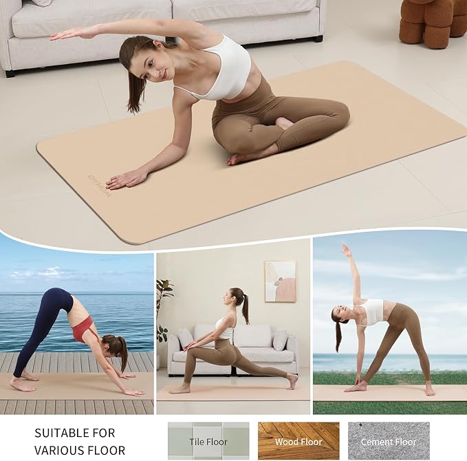 Extra Wide & Thick 8mm Yoga Mat, 72"x31.5" Large Non Slip Exercise Mat, Premium POE Material for Superior Cushioning & Stability, with Strap for Home Gym, Pilates - Bloomnest