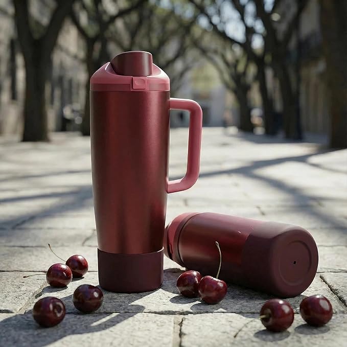 2PCS Silicone Boot for Black Cherry Owala 30oz & 40oz FreeSip Sway Bottles & Tumblers, Anti-Slip Protective Sleeve Bloomnest