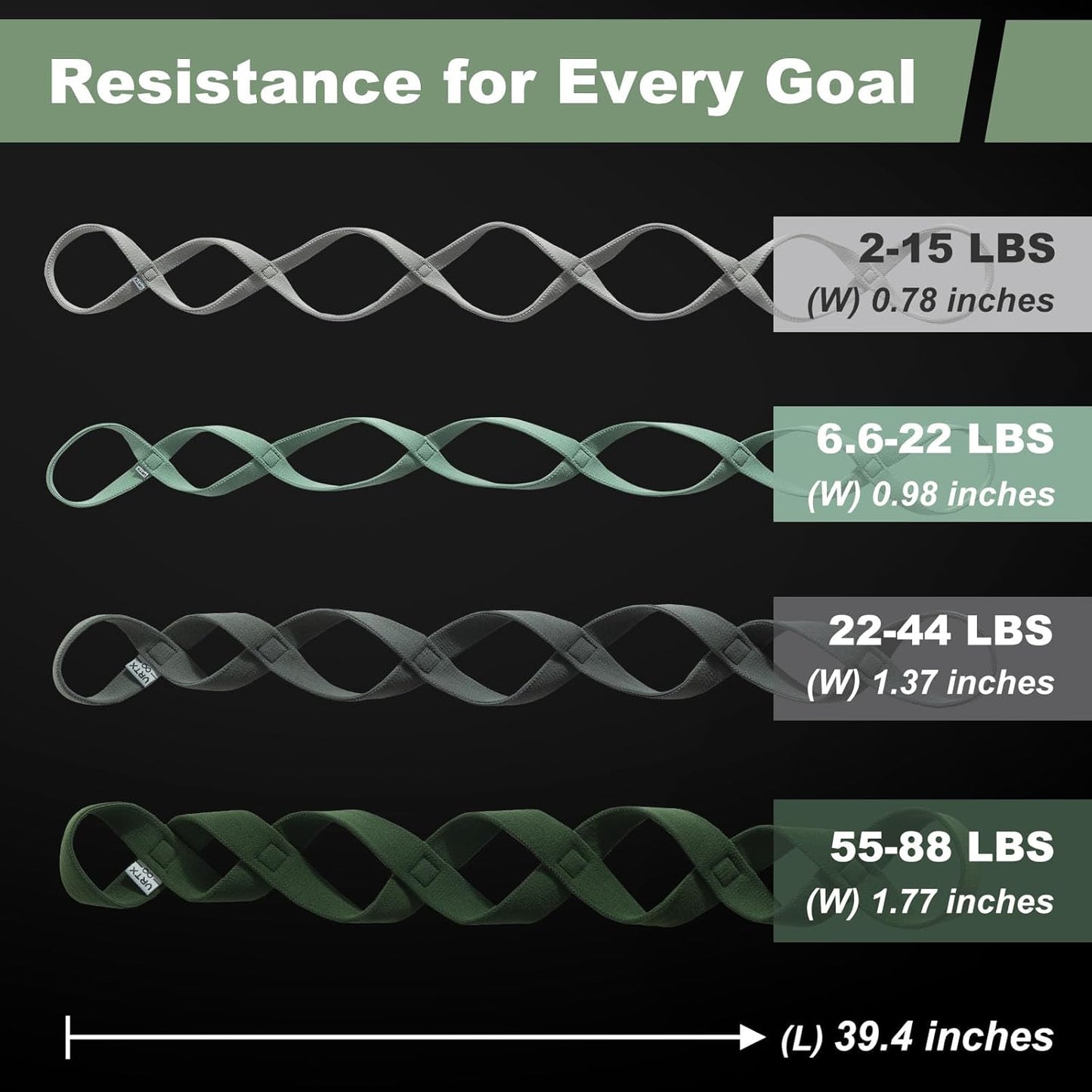 VRTX Stretch Straps for Exercise | Yoga & Pilates Stretching Bands w/ 7 Loops | Resistance Bands for Fitness Workout, Home Gym, Physical Therapy | Soft Mesh Cloth, Durable – Single Pack