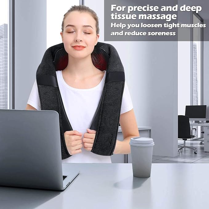 Shiatsu Neck and Shoulder Back Massager with Heat – Electric Deep Tissue Kneading Massage Pillow for Pain Relief and Relaxation – Perfect Gifts for Mother’s Day, Father’s Day, Birthdays, and Christmas - Bloomnest