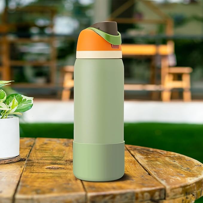 2PCS Silicone Water Bottle Boot for Owala 24oz 32oz 40oz, Anti-Slip Protective Sleeve Bottom Bumper Protector for FreeSip, Twist, and Flip Stainless Steel Water Bottles Alwenid