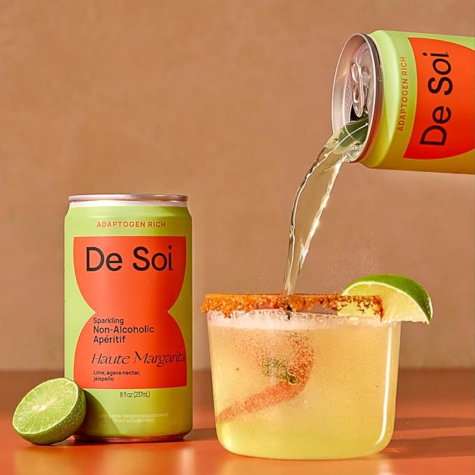 De Soi Haute Margarita 12-Pack – Sparkling Non-Alcoholic Margarita-Style Drink with Adaptogens, L-Theanine, Lion’s Mane & Reishi Mushroom, Bold Mocktail Alternative - Bloomnest