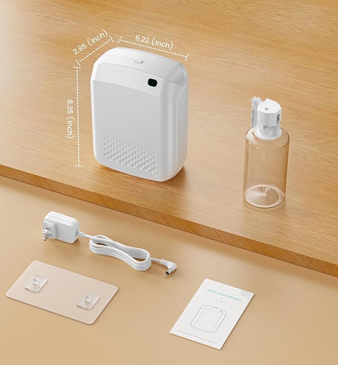 Waterless Essential Oil Diffuser 3000 Sq.Ft Coverage for Large Home Hotel Office, 400ml Cold Air Scent Machine for Aromathrapy, Bluetooth App Control, Quiet No-Noise Aroma Diffuser Wall Amount - Bloomnest