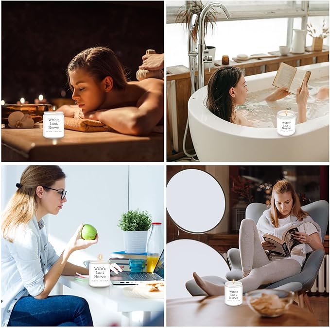 Homsolver Gifts for Wife from Husband, Funny Birthday, Christmas, Anniversary, Valentines, Romantic Lavender Scented Candles, Wife's Last Nerve