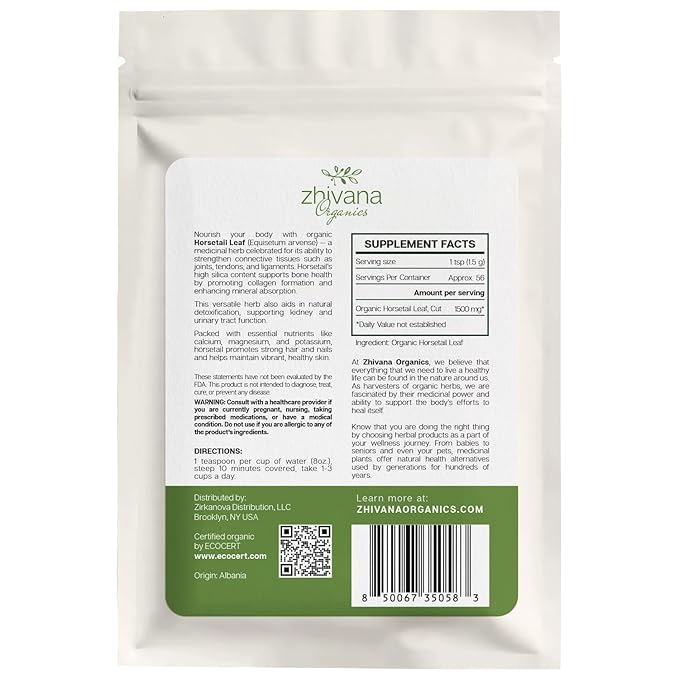 Organic Horsetail (4 oz.) (Equisetum arvense) β Loose Dried Herb β Edible Grade for Tea, Infusions & Herbal Blends - Cola de Caballo Hierba - Bloomnest