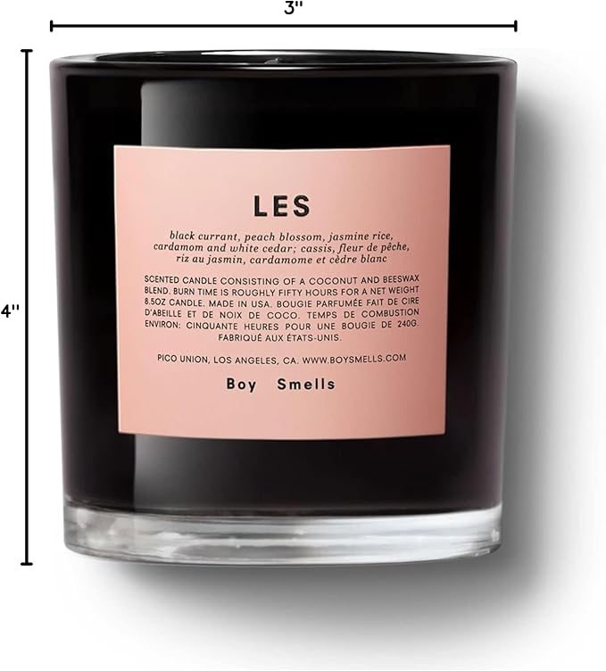 Boy Smells Les Scented Candle for Men and Women, Coconut, Beeswax, & Soy Candle Blend, Aromatherapy Candles for Home, 8.5 oz Jar, 50 Hour Burn - Bloomnest