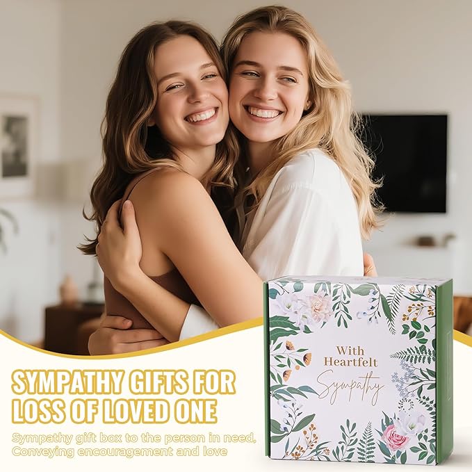 Sympathy Gifts for Loss of Loved One Care Package for Women Sympathy Gift Baskets Bereavement Miscarriage Grief Condolences Gifts for Mother Friend Sorry for Your Loss Basket with Memorial Wind Chimes - Bloomnest