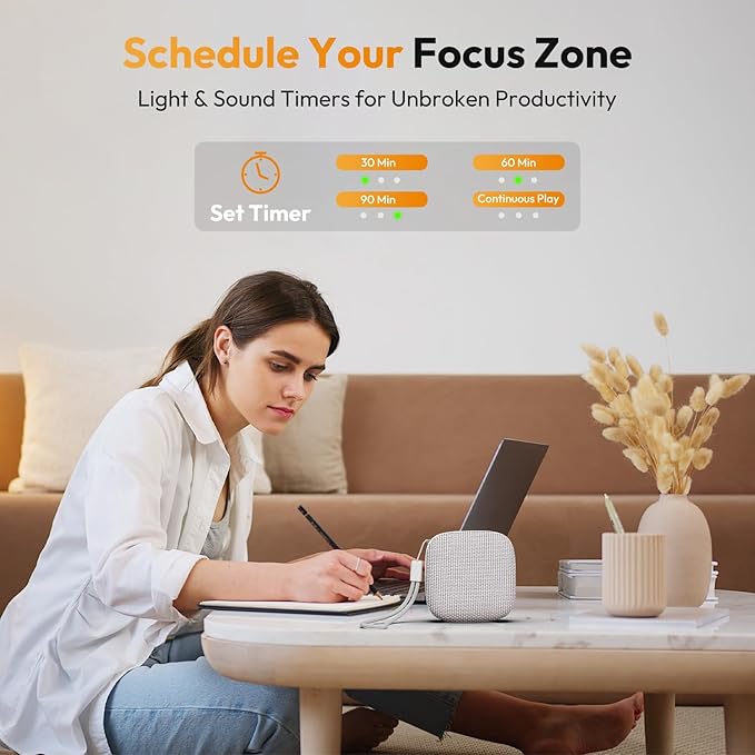 Portable Sound Machine for Travel, White Noise Sound Machine for Sleeping, 52-Hour Lasting Mini Noise Machine with 21 Quality Non-looping Sounds, Headphone Jack, Memory, Timer for Adults,Hotel (Khaki) - Bloomnest
