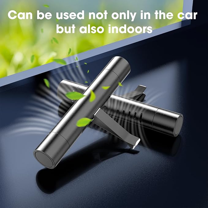 2 Packs Custom Car Air Freshener Diffuser Vent Clips with 12 Refill Sticks for Cars, Office, Kitchen, Bathroom, Pet Basic Refillable Kit Essential Oil Diffusers Car Accessories for Women Men - Bloomnest