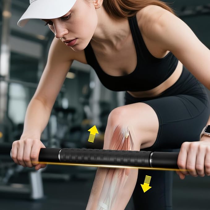 Muscle Roller Stick, Massage Roller for Muscle Deep Tissue Massage, Calf Roller for Myofascial Release, Therapy Roller Stick for Back, Legs, Arms, Waist, and Shoulders Full Body Use (Black) - Bloomnest