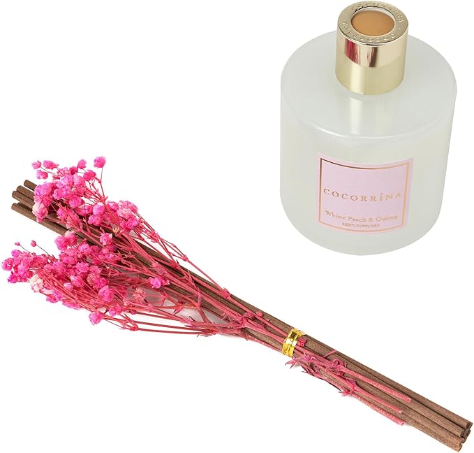 Cocorrína Reed Diffuser Set - White Peach& Oolong Reed Diffuser 2 Packs 6.7oz Scent Fragrance Oil Diffuser for Bedroom Bathroom - Bloomnest