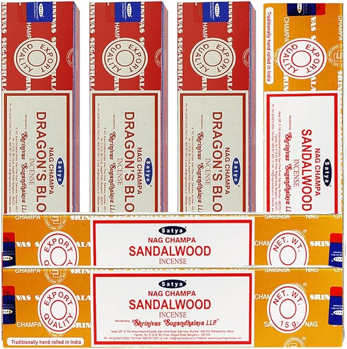 Dragons Blood Sandalwood Incense Sticks & Holder Bundle Variety Pack from House of Nag Champa Incense Sticks and Trumiri TRUMIRI