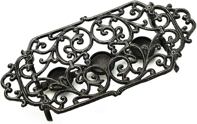 Sungmor Heavy Duty Cast Iron Teapot Dish Warmer Stable Holder for Tealight Stand | Tealight Warmer Decorative Stove for Villa Yard Balcony-Flower Shape - Bloomnest