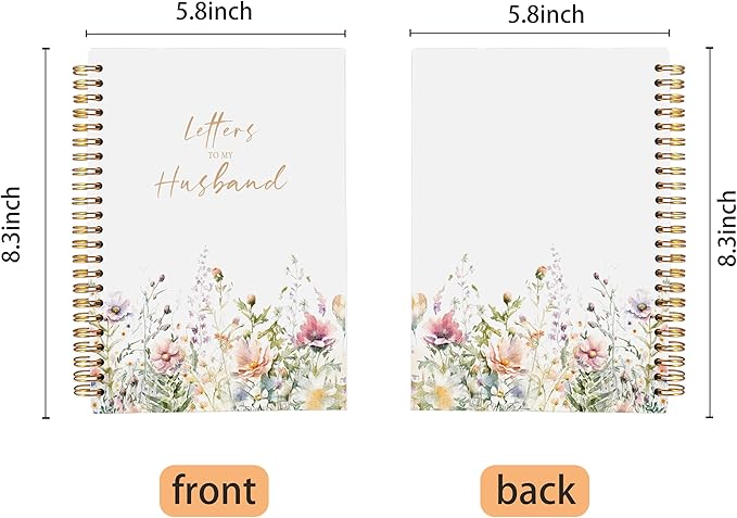 Memorial Gifts for Loss of Husband - Grief Journal, Sympathy Gifts Bereavement Gifts for Loss of Husband, In Memory of Husband, Letters to My Husband Spiral Journal Notebook 5.5x8.3 - Bloomnest