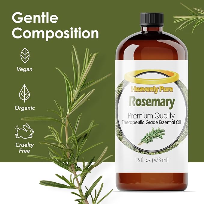 Rosemary Essential Oil 16 oz Large Bottle for Diffuser, Hair and Body Care - 473 ml - Bloomnest