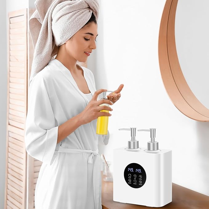 Meifuly Massage Oil Warmer for SPA, Body Oils Heater with 4 Bottles Dispenser, Professional Electric Lotion Digital Heater for Salon Home, Adjustable Constant Temperature - Bloomnest