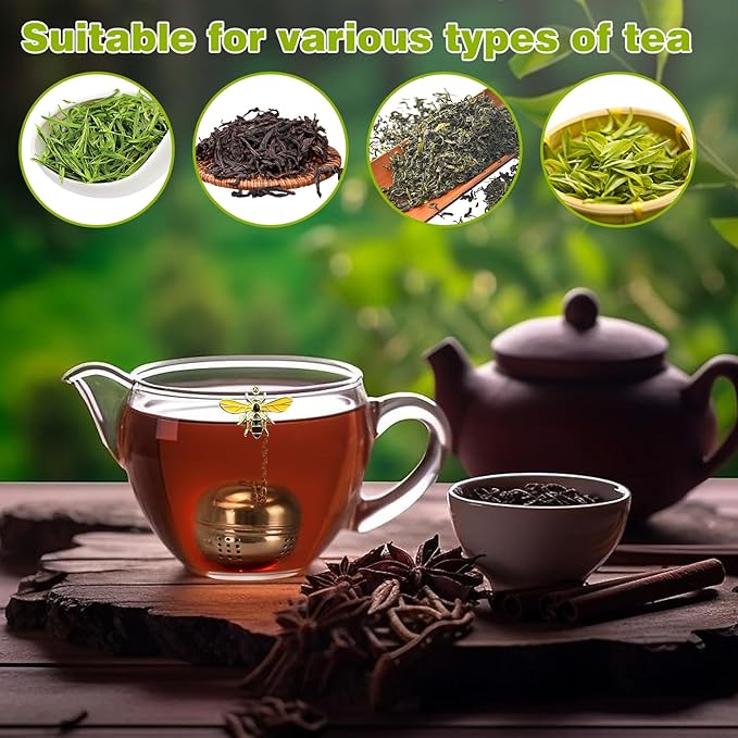 2Pcs Stainless Steel Mesh Tea Infuser, 2.1 inch Tea Infuser Ball with Cute Honey Bee Pendant,Tea Strainer Tea Diffuser Tea Steeper for Filtering Tea,Tea Infusers for Loose Tea - Bloomnest