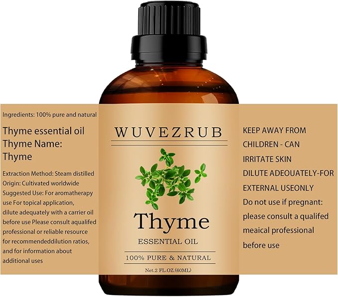 Thyme Essential Oils 60ML, 100% Pure and Natural Essential Oil for Aromatherapy Diffuser - 2 Fl Oz/Thyme