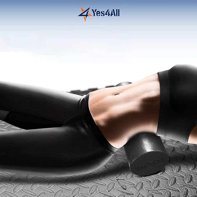 Yes4All Medium Firm Round PE Foam Roller 12, 18, 24, 36 Inches for Pilates, Yoga, Stretching, Balance & Core Exercises - Bloomnest