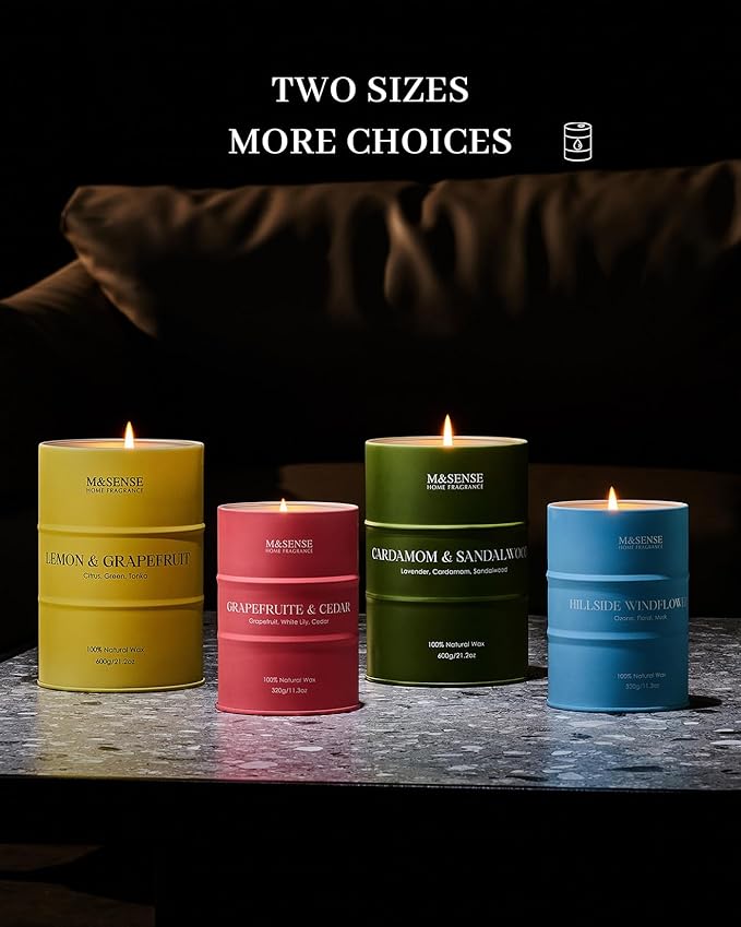 M&SENSE Wild Rose Large Natural Scented Candle, 120 Hours Long Lasting Soy Candles 21.2oz, Stress Relief Luxury Aromatherapy Candles for Women, Romantic Candle Valentines Day Gifts for Her - Bloomnest