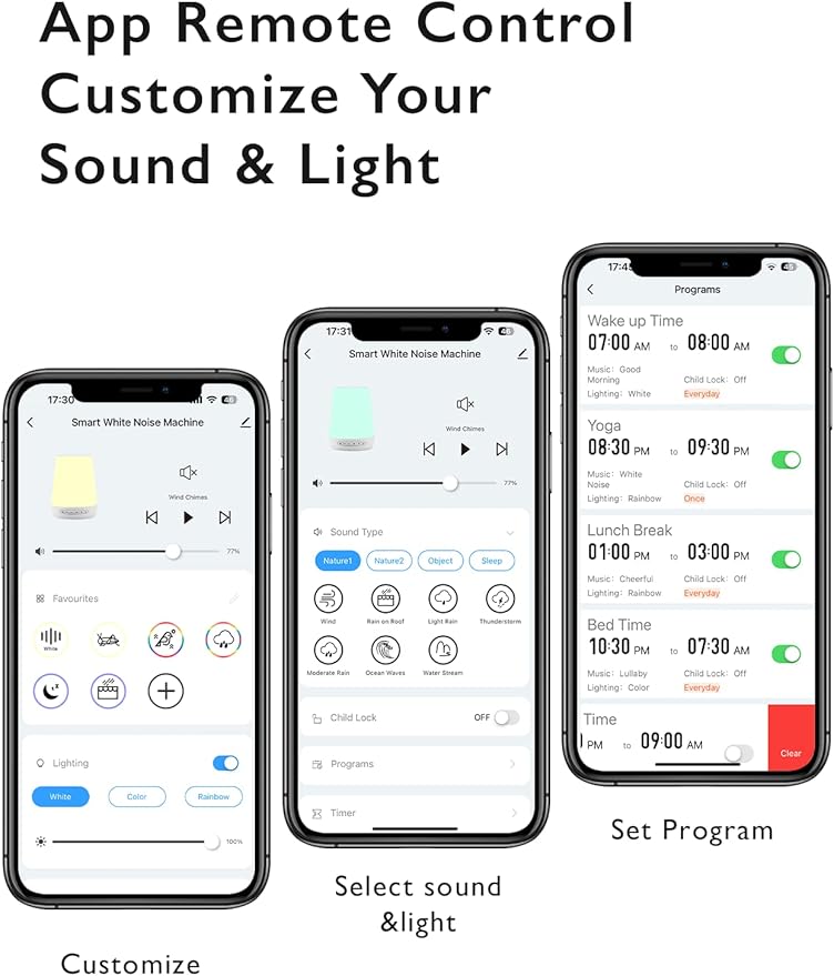 Baby Sound Machine, Momcozy White Noise Machine for Baby Sleeping with Night Light, Toddler Sleep Trainer with 34 Soothing Sounds, Timer, App Remote Control, Personal Sleep Routine (Blue) - Bloomnest