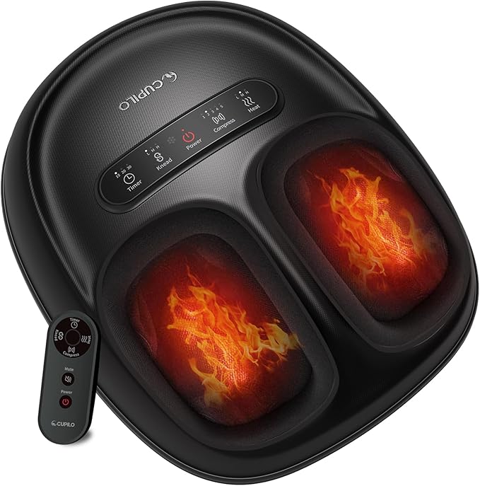 Foot Massager with Heat, Shiatsu Feet Massager with Remote, Adjustable Kneading Compression Foot Massage Machine for Plantar Fasciitis Neuropathy Pain, Fits Up to 13" - Bloomnest