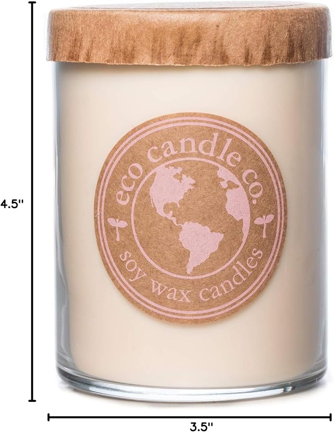 Eco Candle Co Recycled Candle, 18 oz, Cupcake, Double WickTumbler - Scents of Yellow Cake & Icing - Cupcake; 100% USA Made Scented Soy Candles; White; Great Long Lasting Scent - Bloomnest