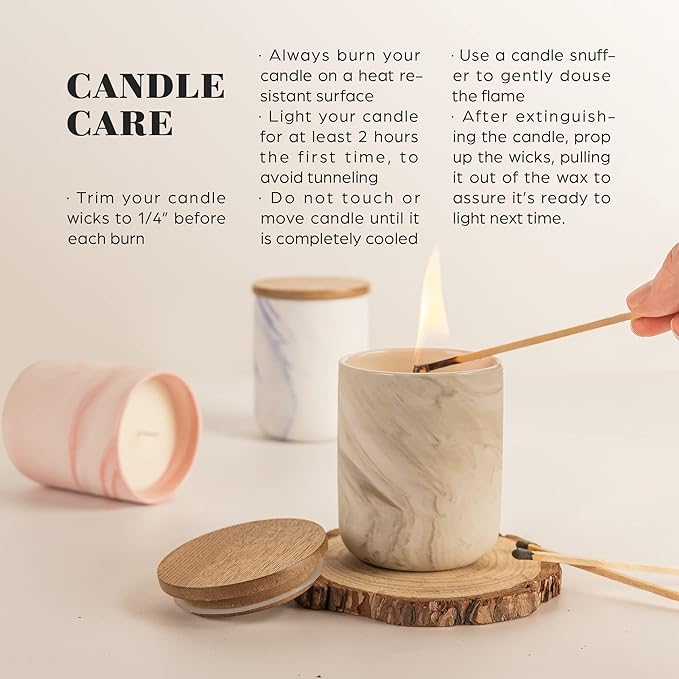 Candle Gift Set, 10% Essential Oil, 3 Pack-Japanese Cherry Blossom,Vanilla Caramel,Sea Salt Rose with Heat-Resistant Ceramic Jar, Scented Candle for Home Scenetd, Soy Wax Candle Gifts for Women - Bloomnest