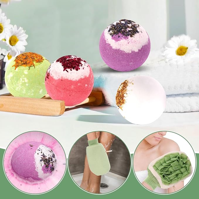 Luxury Women’s Gift Set 12PCS – Spa Bath Box with Mug, Candle, Bath Bombs, Soap & Hair Towel – Relaxation Self-Care Gift for Birthday, Christmas, Mother’s Day - Bloomnest